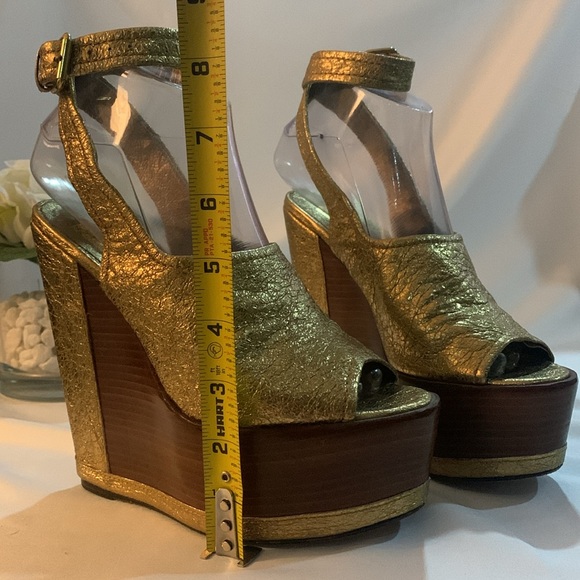 DOLCE VITA Camryn Dark Gold Ankle Strap Platform Wedge Sandal - Picture 10 of 14